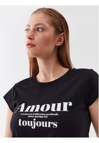 Zadig&Voltaire T-Shirt Skinny Amour Toujours JWTS01510 Czarny Regular Fit. Kolor: czarny. Materiał: bawełna #6