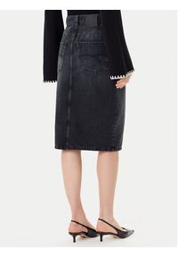 Marella Spódnica jeansowa 2523106054200 Czarny Regular Fit. Kolor: czarny. Materiał: bawełna #4