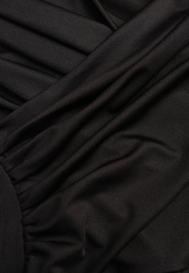 Renee - Czarne Kopertowe Body Bez Rękawów Edalwen. Okazja: na imprezę. Kolor: czarny. Materiał: skóra. Długość rękawa: bez rękawów. Styl: elegancki