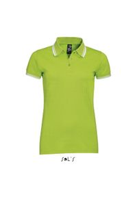 SOL'S - Damska koszulka polo Sol's Pasadena. Typ kołnierza: polo. Kolor: wielokolorowy, biały, zielony. Materiał: bawełna #1