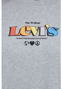 Levi's® - Levi's Bluza A0888.0017 damska kolor szary melanżowa. Okazja: na spotkanie biznesowe, na co dzień. Kolor: szary. Materiał: bawełna, dzianina. Długość rękawa: długi rękaw. Długość: długie. Wzór: melanż. Styl: biznesowy, casual #3