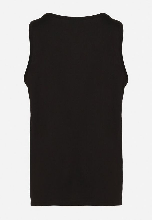 Born2be - Czarna Bawełniana Koszulka z Nadrukiem Evisilla. Kolor: czarny. Materiał: bawełna. Wzór: nadruk