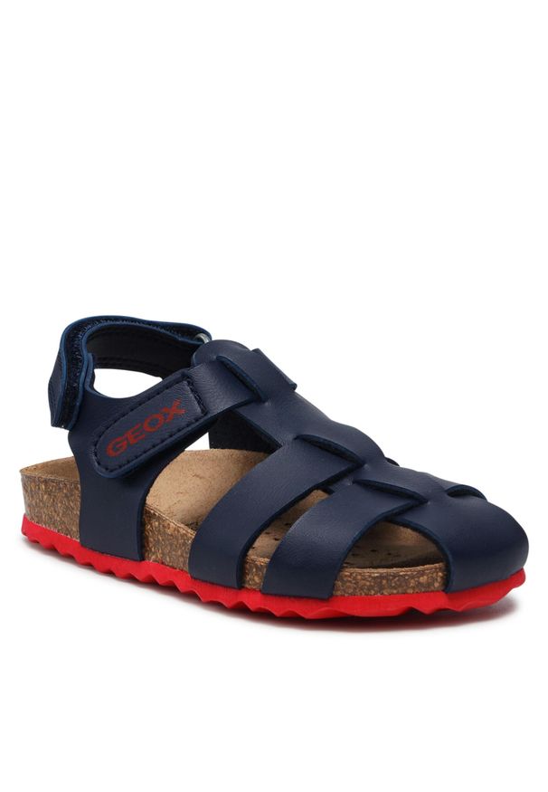 Sandały Geox B S.Chalki B. B B252QB 000BC C0735 S Navy/Red. Kolor: niebieski. Materiał: skóra