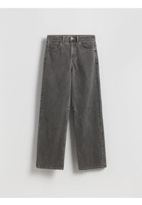 Reserved - Jeansy wide leg - szary. Stan: podwyższony. Kolor: szary