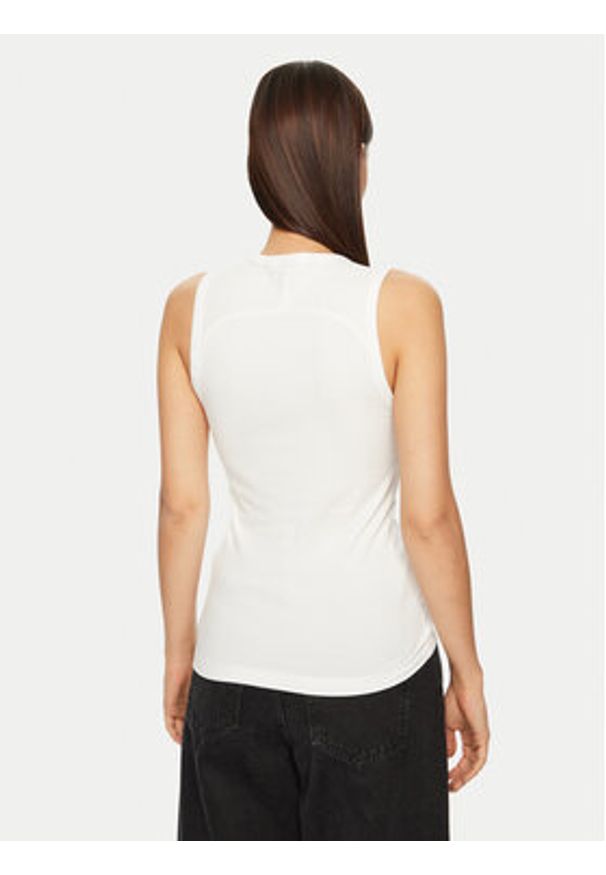 Calvin Klein Top K20K208054 Biały Slim Fit. Kolor: biały