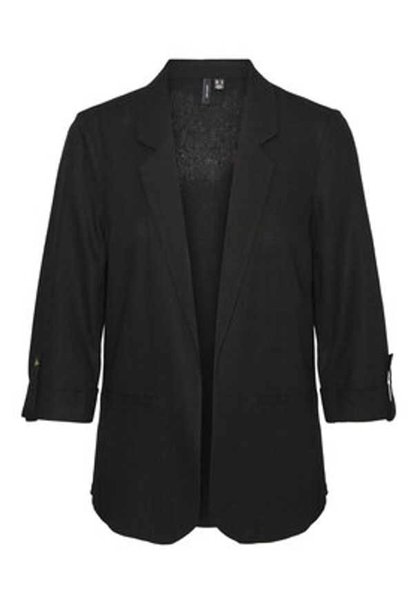 Vero Moda Marynarka Jesmilo 10279700 Czarny Regular Fit. Kolor: czarny. Materiał: len, wiskoza