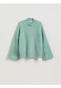 Reserved - Sweter z dodatkiem wełny - jasnoturkusowy. Kolor: turkusowy. Materiał: wełna #1