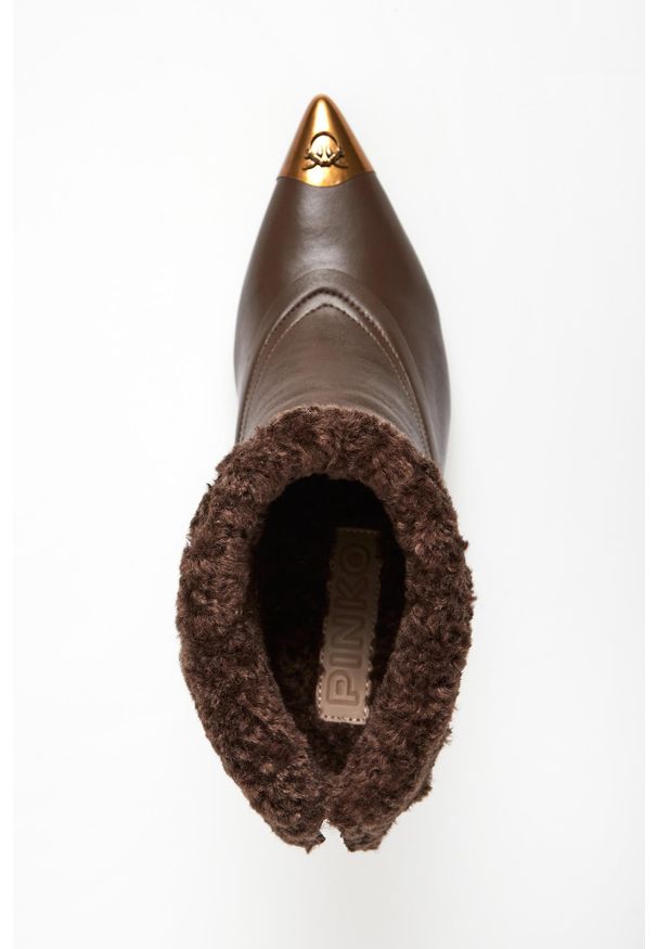 Pinko - Botki damskie skórzane Lucy 25 PINKO. Materiał: skóra