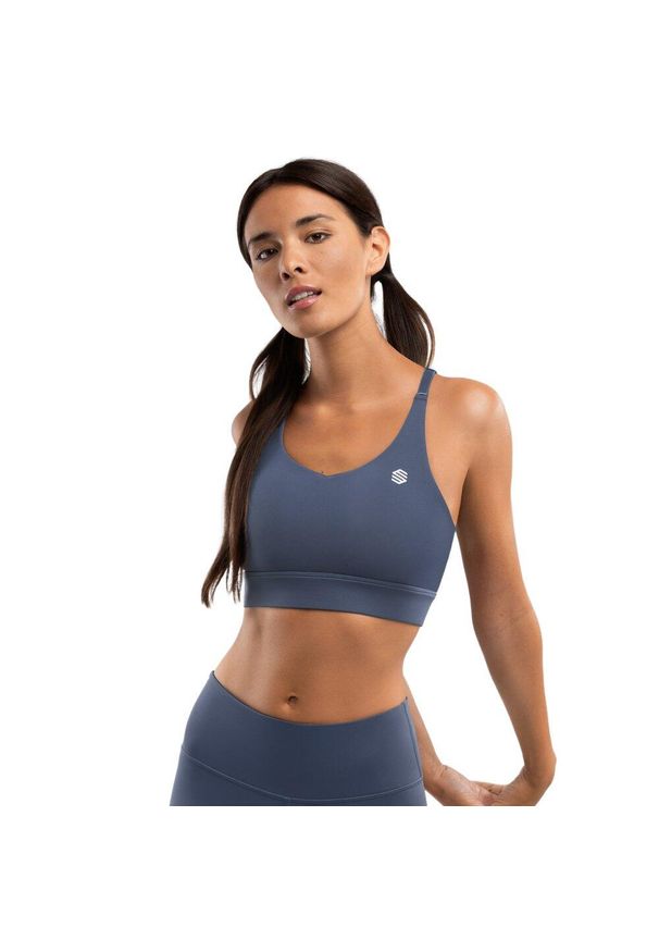 SIROKO - Stanik sportowy - Wysokie wsparcie Fitness Siroko Pacemaker Blue. Kolor: niebieski. Materiał: nylon, denim. Sport: fitness