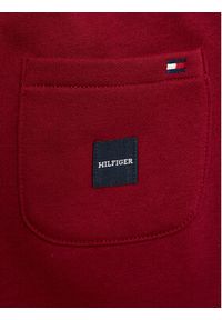 TOMMY HILFIGER - Tommy Hilfiger Spodnie dresowe Monotype KB0KB08278 D Bordowy Regular Fit. Kolor: czerwony. Materiał: bawełna