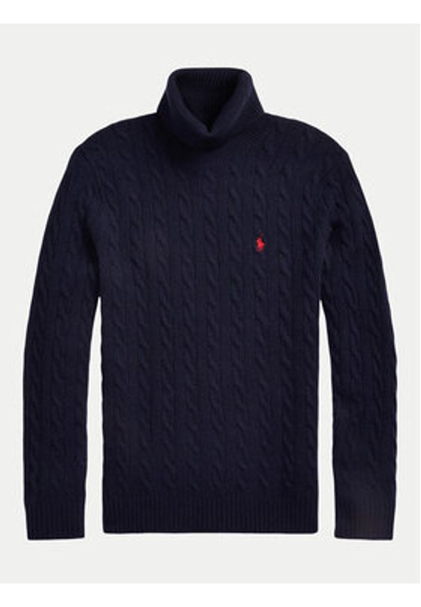 Polo Ralph Lauren Golf 710876836005 Granatowy Regular Fit. Typ kołnierza: golf, polo. Kolor: niebieski. Materiał: wełna