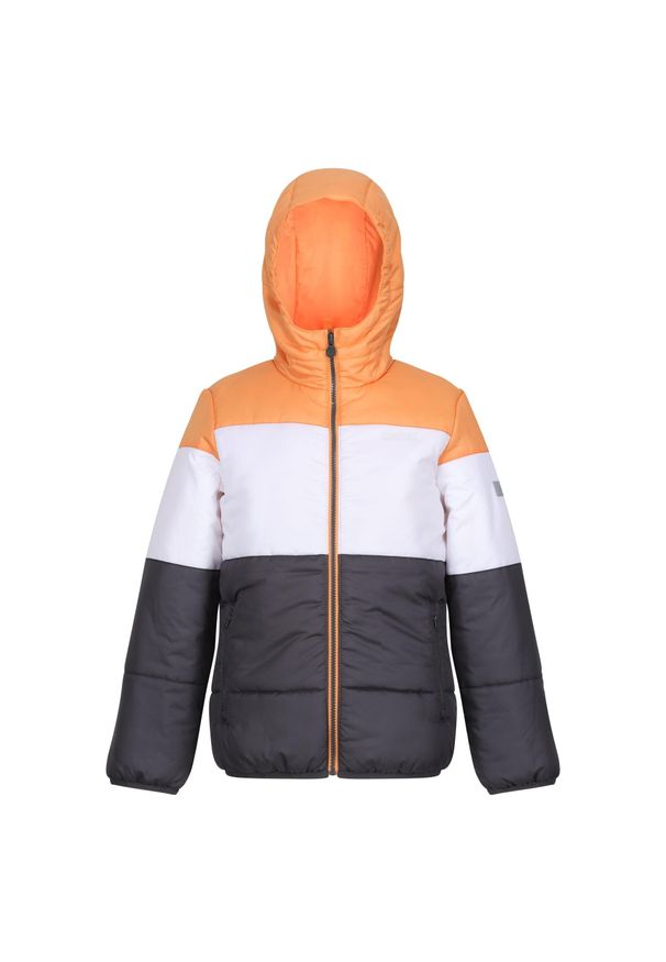 Regatta - Kurtka Dziecięca Lofthouse VII Terrain Print Padded Jacket. Kolor: biały, pomarańczowy, wielokolorowy. Wzór: nadruk