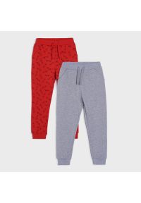 Sinsay - Spodnie dresowe 2 pack - Czerwony. Kolor: czerwony