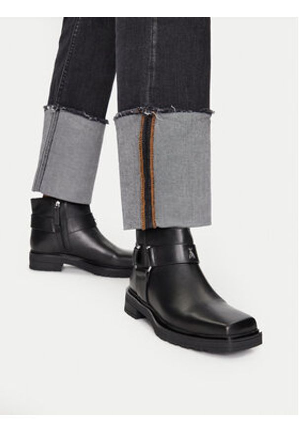 Patrizia Pepe Botki 2Y0032/L078-K103 Czarny. Kolor: czarny. Materiał: skóra