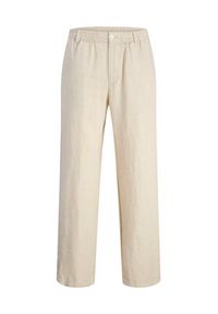 Jack & Jones Chinosy St. Karl 12253120 Beżowy Loose Leg. Kolor: beżowy. Materiał: len #5