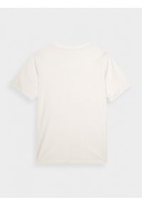 outhorn - T-shirt z nadrukiem męski - kremowy. Okazja: na co dzień. Kolor: kremowy. Materiał: bawełna, dzianina. Wzór: nadruk. Styl: casual #11