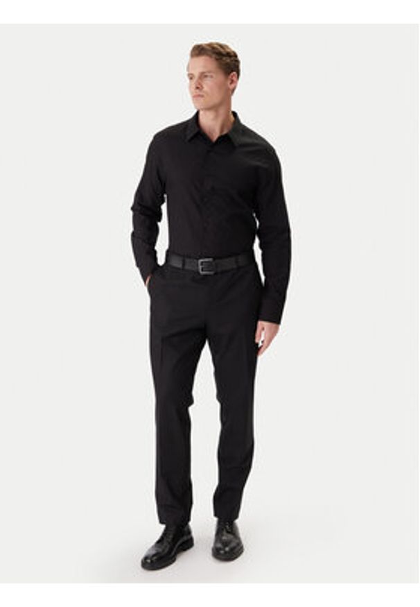 Calvin Klein Koszula Easy LV04LE111G Czarny Relaxed Fit. Kolor: czarny. Materiał: bawełna