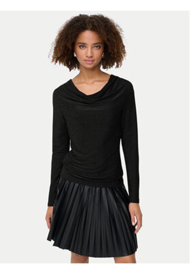 only - ONLY Bluzka Rich 15360265 Czarny Regular Fit. Kolor: czarny. Materiał: syntetyk