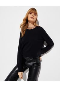 Burberry - BURBERRY - Czarny sweter z kaszmiru. Kolor: czarny. Materiał: kaszmir. Długość rękawa: długi rękaw. Długość: długie. Wzór: paski