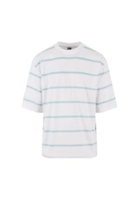 Urban Classics - Męska Koszulka Stripe Oversized T-shirt. Kolor: brązowy, niebieski, wielokolorowy