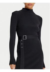 Karl Lagerfeld - KARL LAGERFELD Sukienka dzianinowa 246W1321 Czarny Slim Fit. Typ kołnierza: dekolt w karo. Kolor: czarny. Materiał: syntetyk, wiskoza #3