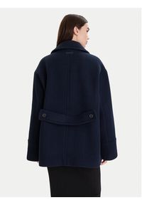 Calvin Klein Płaszcz wełniany LV044D549G Granatowy Relaxed Fit. Kolor: niebieski. Materiał: syntetyk #4