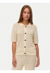 Vero Moda Kardigan Hayley 10340130 Beżowy Regular Fit. Kolor: beżowy. Materiał: bawełna #1