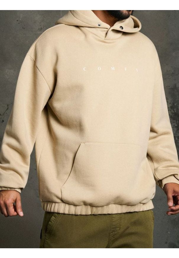 Sinsay - Bluza hoodie - beżowy. Kolor: beżowy