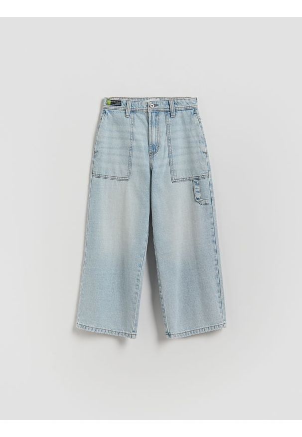 Reserved - Jeansy baggy - niebieski. Kolor: niebieski