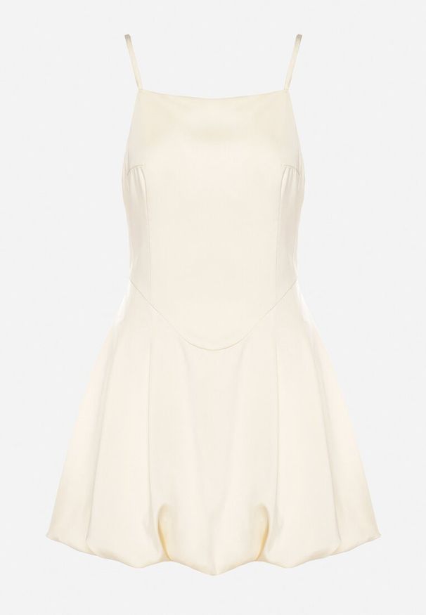 Born2be - Żółta Sukienka Vices na Ramiączkach o Fasonie Bombki Folonna. Okazja: na co dzień. Typ kołnierza: dekolt kwadratowy. Kolor: żółty. Długość rękawa: na ramiączkach. Typ sukienki: bombki. Styl: elegancki, casual