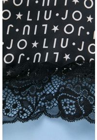 Liu Jo bluzka kolor czarny. Kolor: czarny. Materiał: tkanina, satyna, materiał, koronka. Długość rękawa: na ramiączkach. Wzór: ze splotem #2