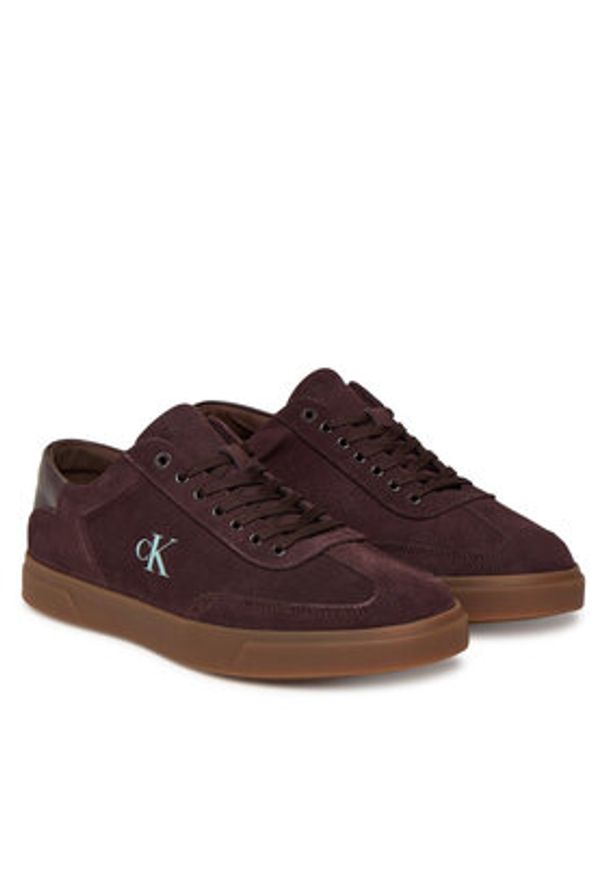 Calvin Klein Sneakersy Low Pro Cups Lace Up Sue Mix Mg HW0HW02683 Bordowy. Kolor: czerwony. Materiał: zamsz, skóra
