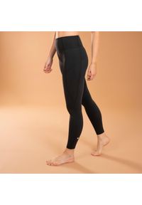 KIMJALY - Legginsy Do Jogi Dynamicznej Damskie Czarne Kimjaly. Kolor: czarny. Materiał: elastan, materiał, poliester. Sport: joga i pilates