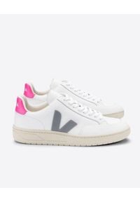 Veja - VEJA - Białe sneakersy V-12. Kolor: biały. Materiał: bawełna, materiał, poliester, guma, jersey. Szerokość cholewki: normalna #2