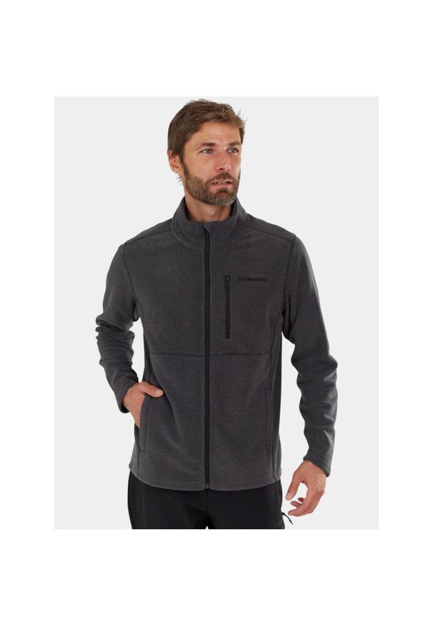 FUNDANGO - Sweter Męski Fundango Jeffrey. Kolor: czarny. Materiał: polar. Sport: turystyka piesza