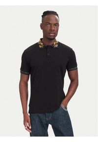 Versace Jeans Couture Polo 80GAGT12 CJ01T Czarny Slim Fit. Typ kołnierza: polo. Kolor: czarny. Materiał: bawełna #1