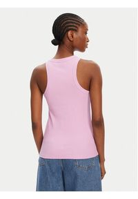 Hugo - HUGO Top 50508857 Różowy Slim Fit. Kolor: różowy. Materiał: bawełna