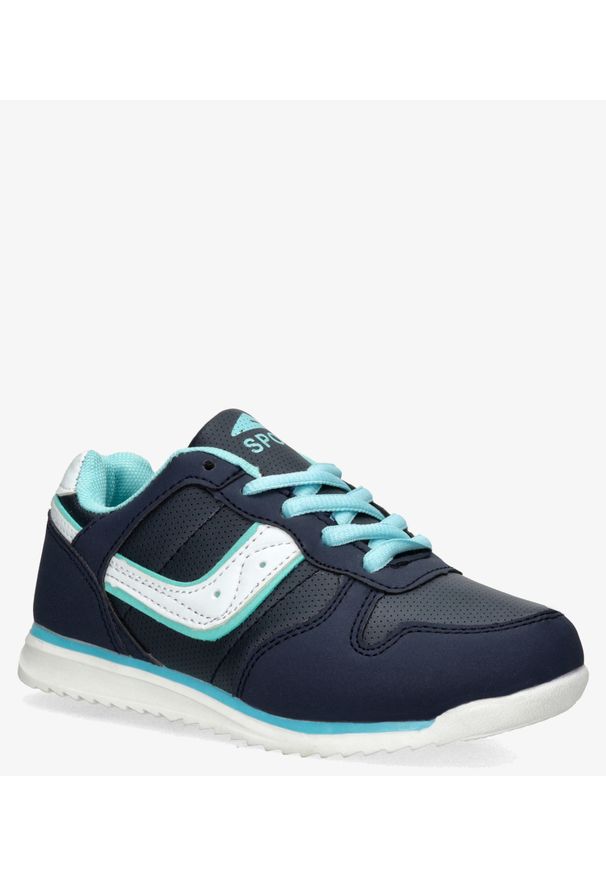 Casu - Granatowe buty sportowe sznurowane casu ld11c-10. Kolor: niebieski