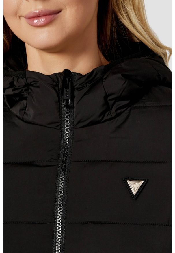 Guess - GUESS Czarna długa damska kurtka New Aleta, Rozmiar M. Kolor: czarny. Długość: długie