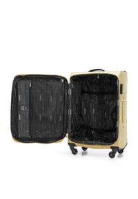 Wittchen - Średnia walizka miękka z błyszczącym suwakiem z przodu beżowa. Kolor: beżowy. Materiał: poliester. Styl: elegancki #7