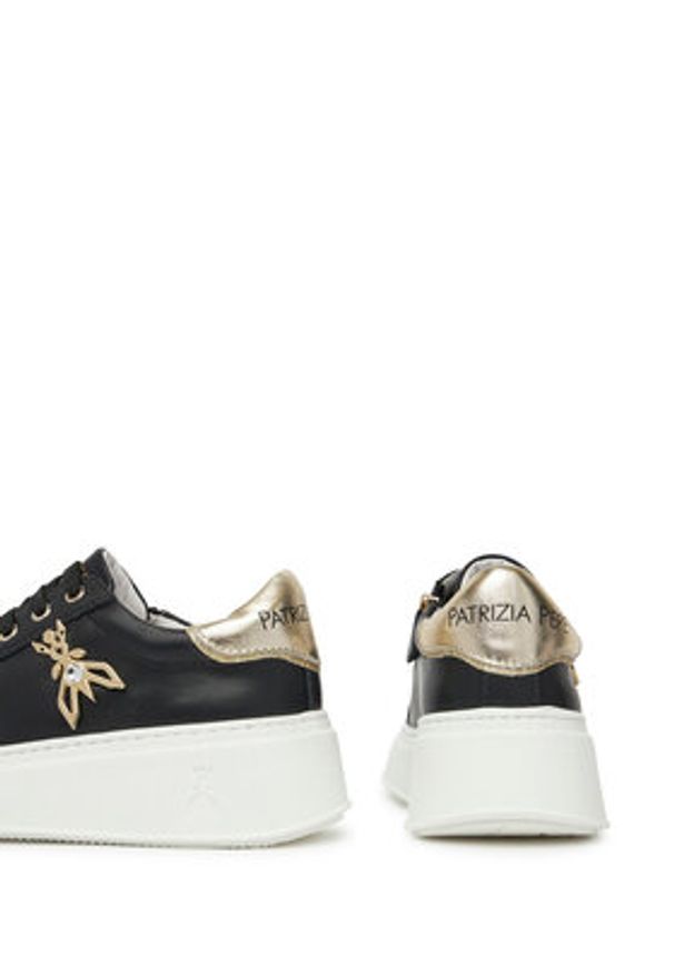 Patrizia Pepe Sneakersy PPJ303 31 Czarny. Kolor: czarny. Materiał: skóra