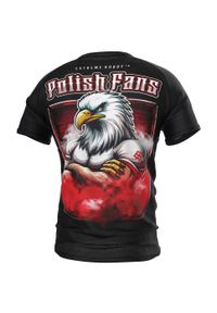 Koszulka Techniczna Sportowa Męska EXTREME HOBBY POLISH FANS. Kolor: czarny. Materiał: elastan, poliester. Długość rękawa: krótki rękaw. Długość: krótkie. Sport: fitness, kolarstwo