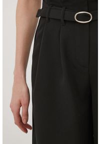 only - Only spodnie damskie kolor czarny szerokie high waist. Stan: podwyższony. Kolor: czarny