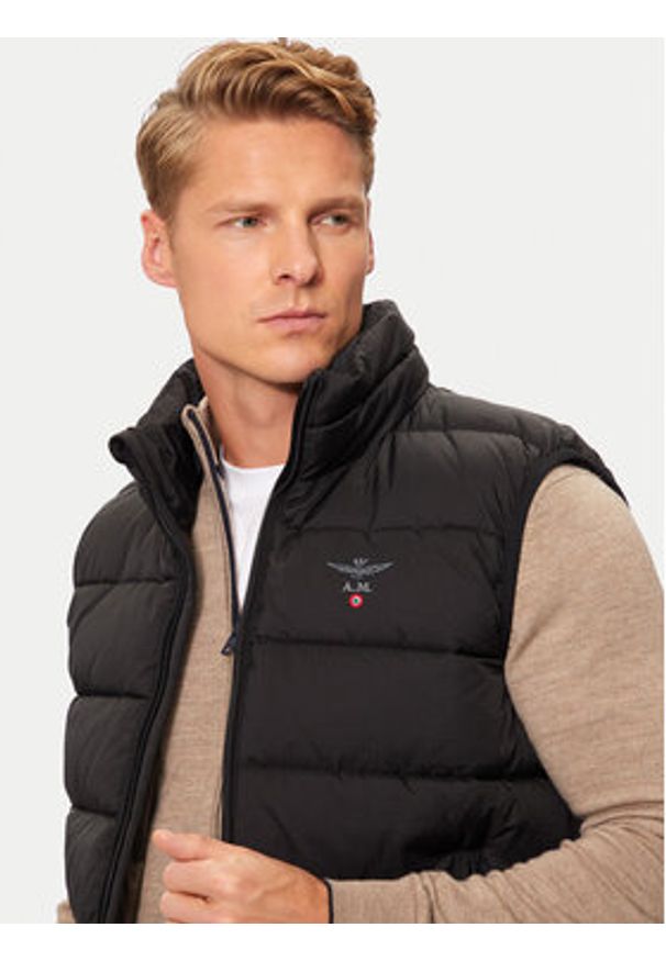 Aeronautica Militare Kamizelka 242AB2185CT3375 Czarny Regular Fit. Kolor: czarny. Materiał: syntetyk