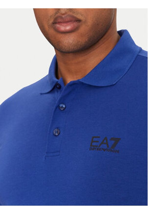EA7 Emporio Armani Polo 8NPF14 PJVQZ UA031 Niebieski Regular Fit. Typ kołnierza: polo. Kolor: niebieski. Materiał: bawełna