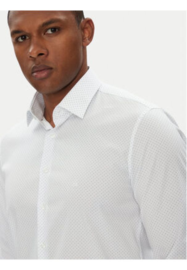 Calvin Klein Koszula K10K114299 Biały Slim Fit. Kolor: biały. Materiał: bawełna