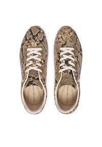 TOMMY HILFIGER - Tommy Hilfiger Sneakersy Bella Sneaker Snake FW0FW09415 Brązowy. Kolor: brązowy. Materiał: skóra #2