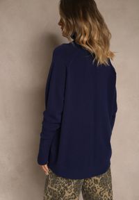 Renee - Granatowy Golf z Domieszką Kaszmiru o Prostym Kroju Zoirsova. Okazja: na co dzień. Typ kołnierza: golf. Kolor: niebieski. Materiał: kaszmir. Długość rękawa: długi rękaw. Długość: długie. Styl: casual, elegancki #2