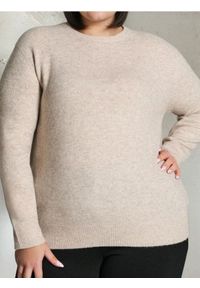 Sinsay - Sweter basic z domieszką wełny - beżowy. Kolor: beżowy. Materiał: wełna