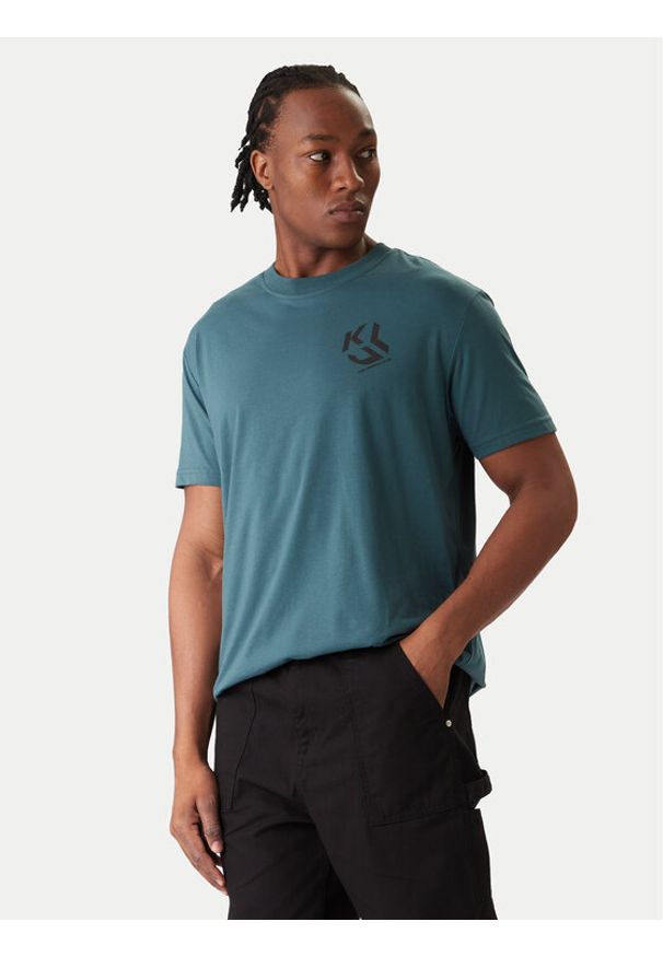 Karl Lagerfeld Jeans T-Shirt A2M17072 Zielony Regular Fit. Kolor: zielony. Materiał: syntetyk, bawełna